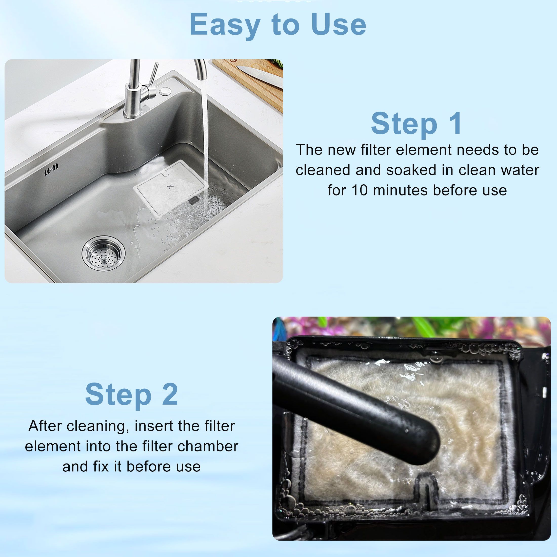 8pcs Filter Cartridges for Aquarium, S/M/L Small Aquarium Fish Tank Replacement Filters Fit for Minibow Aquarium Filters