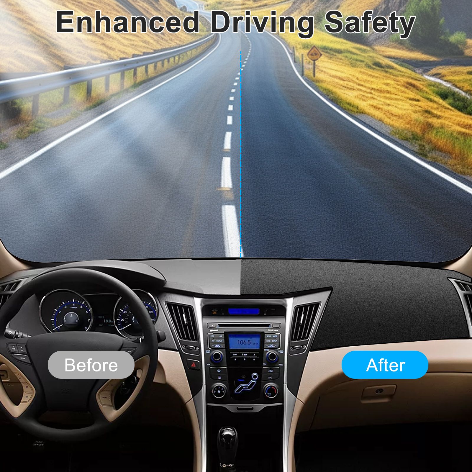 Dashboard Dash Cover Mat Custom For Hyundai Sonata 2011-2014 Dashmat Dash Cover Dashboard Mat Car Interior Pad, Dash Cover Dashcover Protector Carpet Pad Accessories