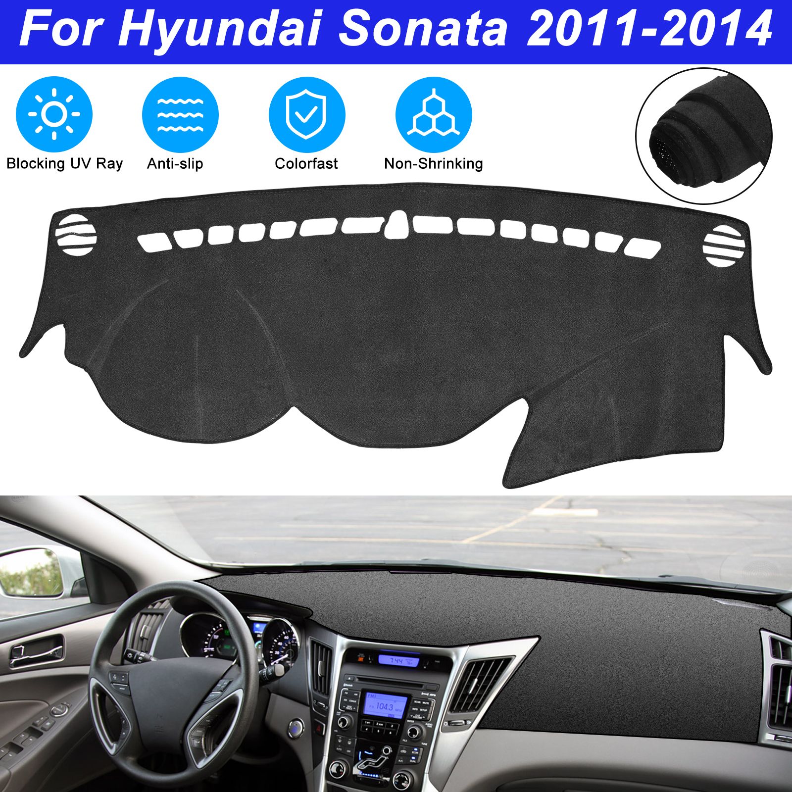 Dashboard Dash Cover Mat Custom For Hyundai Sonata 2011-2014 Dashmat Dash Cover Dashboard Mat Car Interior Pad, Dash Cover Dashcover Protector Carpet Pad Accessories