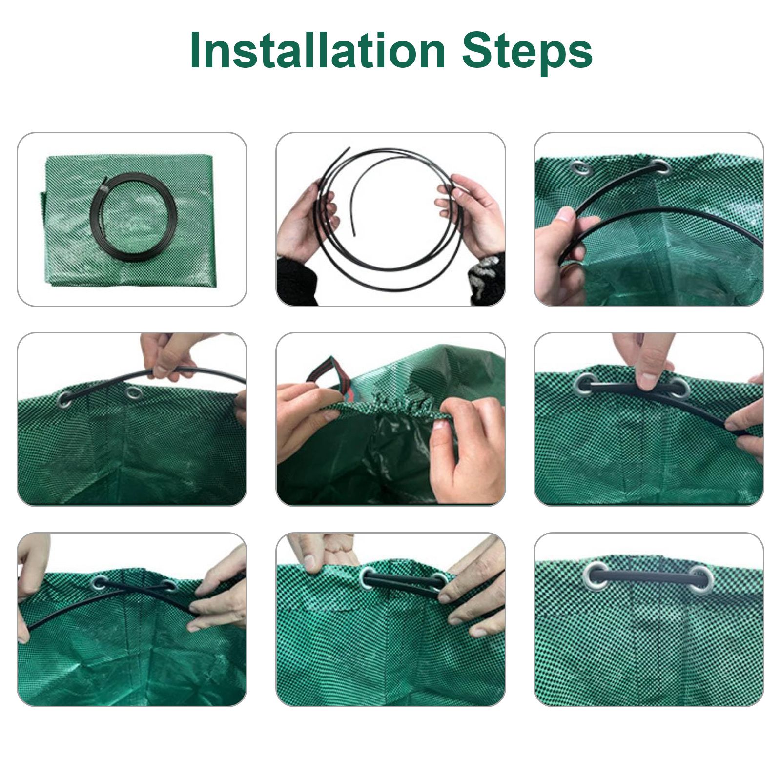 Reusable Yard Waste Bags 300L/200L, Lawn and Leaf Garden Bags with Reinforced Carry Handles, Heavy Duty Garden Camping Recycling Trash Bags