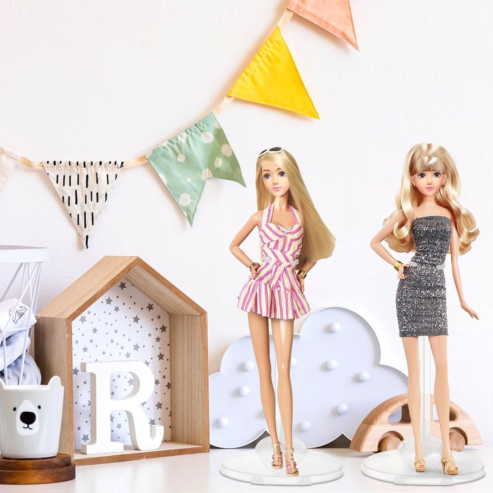 20PCS Doll Holder, Doll Stand Display Holder, Ideal Display Stand Support with Adjustable Waist Clip for 11 to 13 Inch Tall Dolls