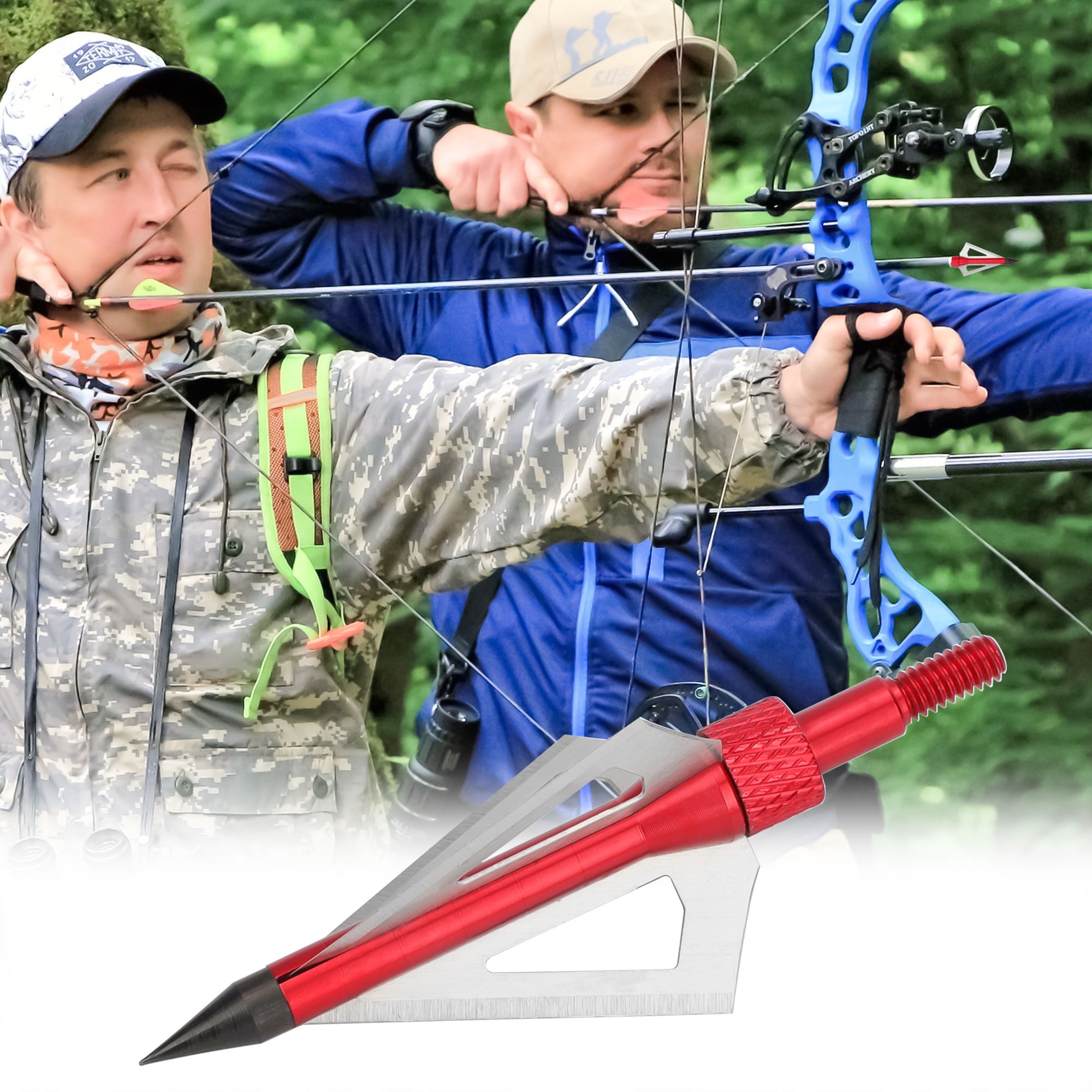 Hunting Broadheads 12pcs 100 Grains Screw-in Arrow Archery 3 Blades Hunting Heads Arrow Tips Compatible with Crossbow and Compound Bow + Broadhead Storage Case