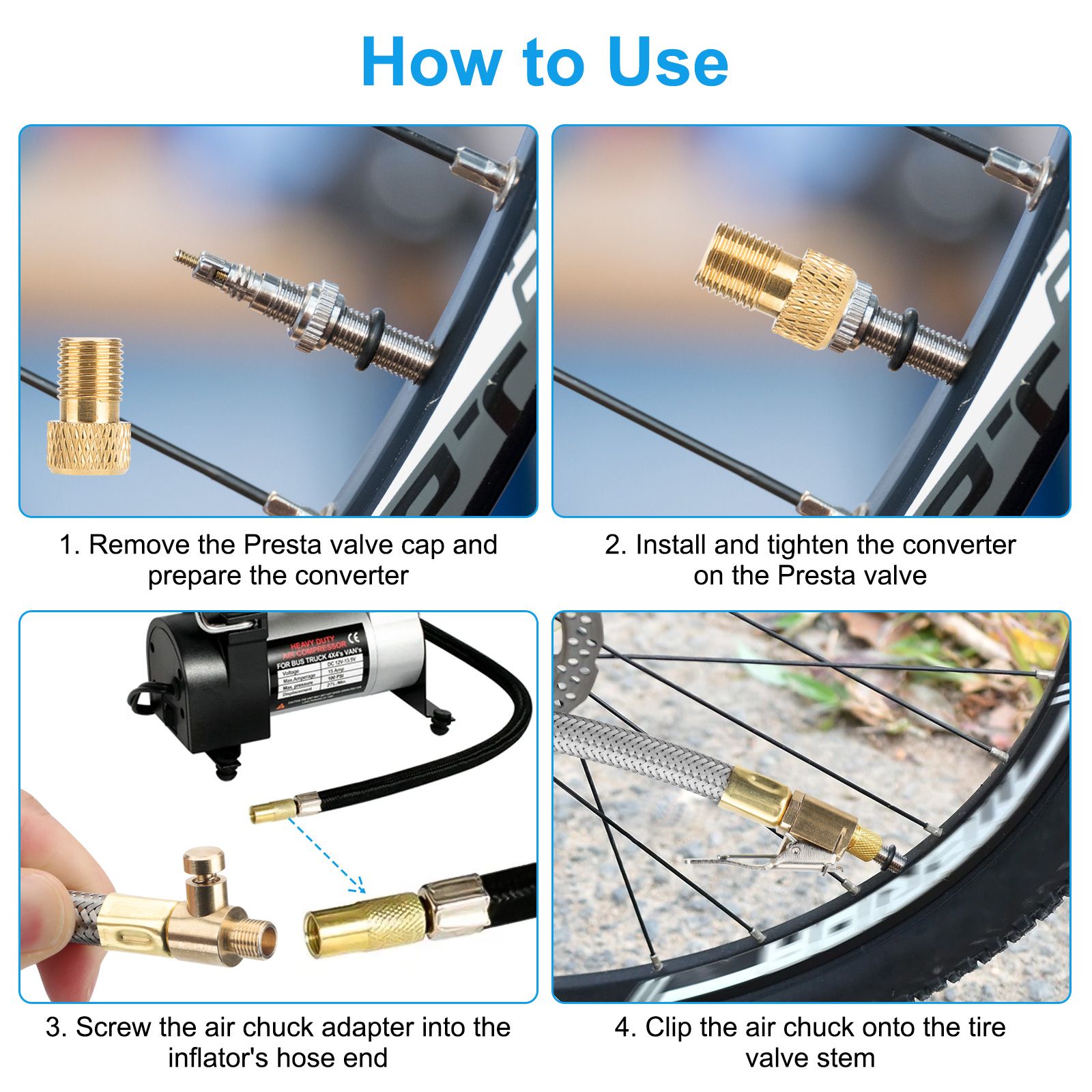 2pcs 50cm Tire Inflator Extension Hose Adaptor with Quick Release, Clip-On Locking Air Chuck with Flexible Stainless Steel Tire Valve Extension Tube, Air Tire Connect Pipe for Air Pump/Compressor
