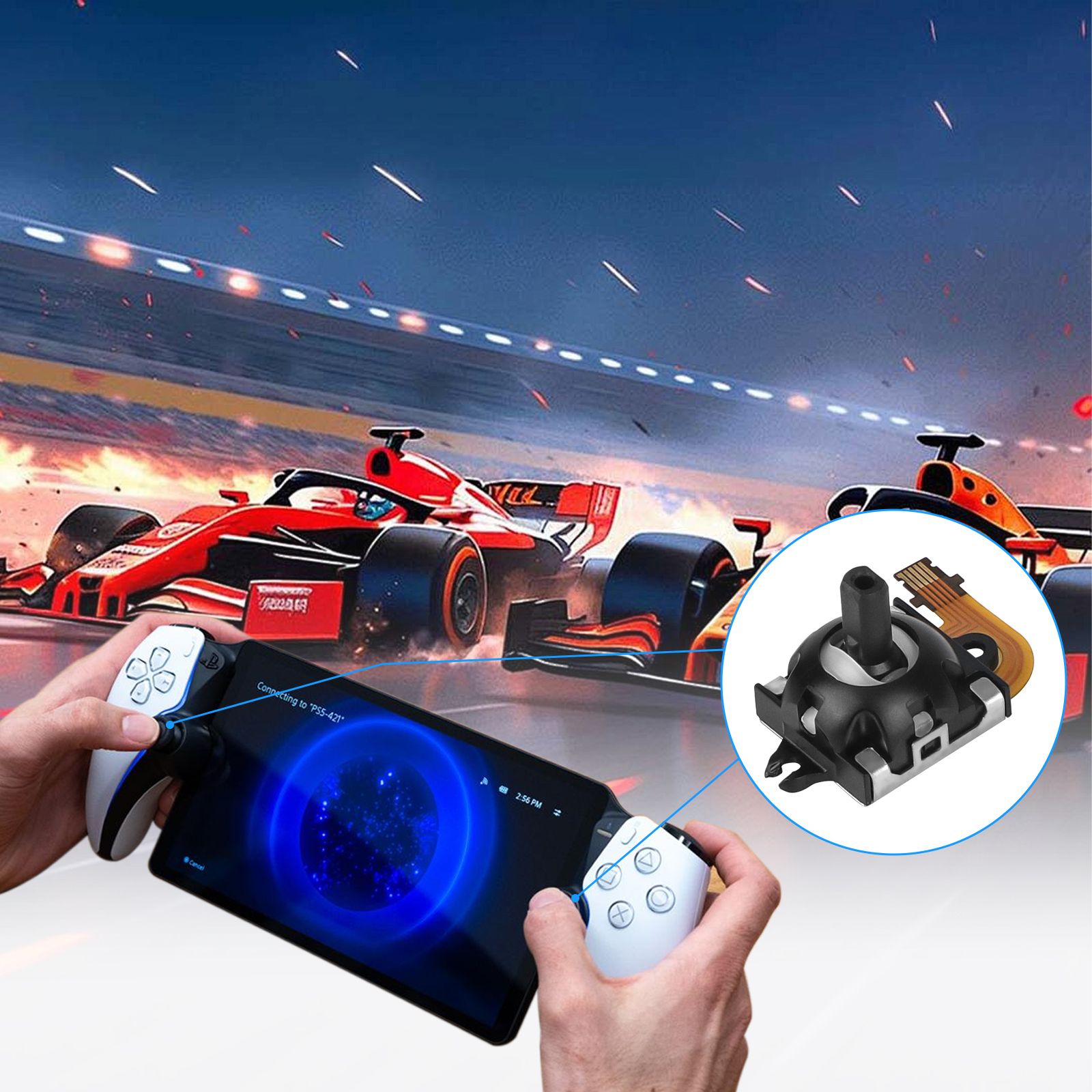 2-Pack Replacement Joystick Compatible with Playstation Portal, Analog Thumb Stick Repair Hall Effect Joystick for PS5 Portal(Left and Right Joystick), black