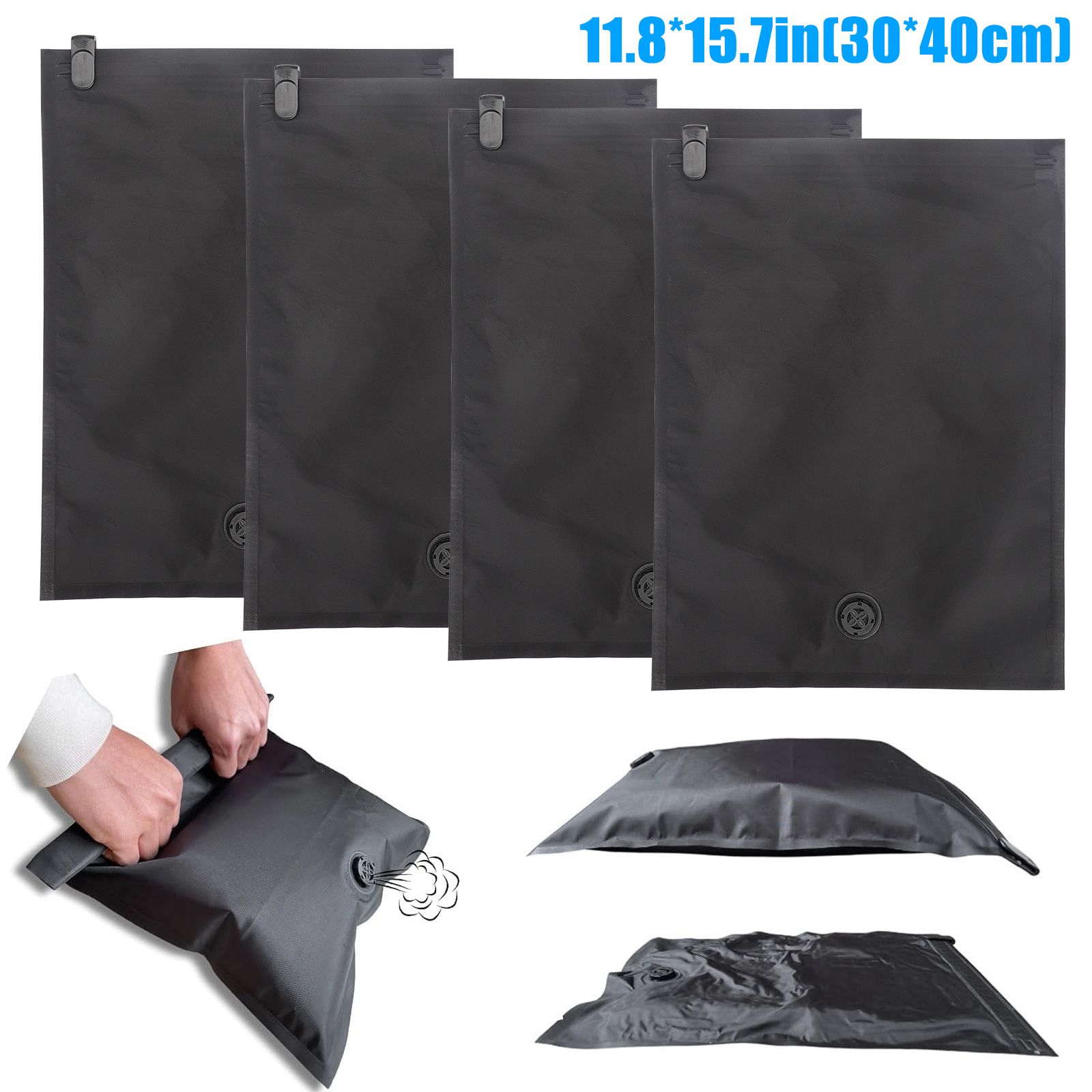 4pcs Vacuum Compression Bags for Travel, Reusable Roll-Up Space Saver for Clothes, Small Luggage Vacuum Storage Bag