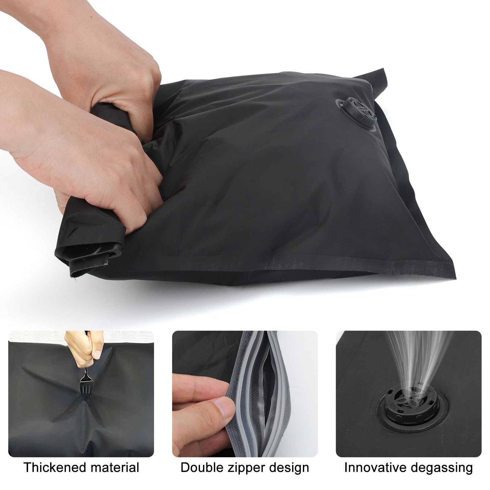 4pcs Vacuum Compression Bags for Travel, Reusable Roll-Up Space Saver for Clothes, Small Luggage Vacuum Storage Bag