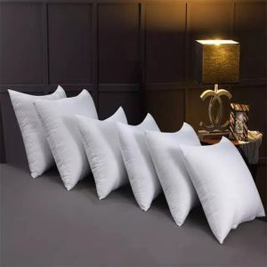 Elegant Pack Of 4 Decorative Fibre Filled Throw Pillows( White) - Couch Pillows 18 X 18 Inch(45 X 45 Cm)