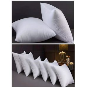 Elegant Pack Of 4 Decorative Fibre Filled Throw Pillows( White) - Couch Pillows 18 X 18 Inch(45 X 45 Cm)