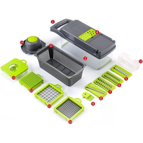 Vegetable Chopper Slicer  with Spice Chopper Set 7 Blades Veggie Dicer Onion Fruit Cutter