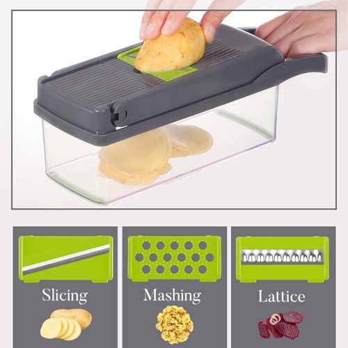 Vegetable Chopper Slicer  with Spice Chopper Set 7 Blades Veggie Dicer Onion Fruit Cutter