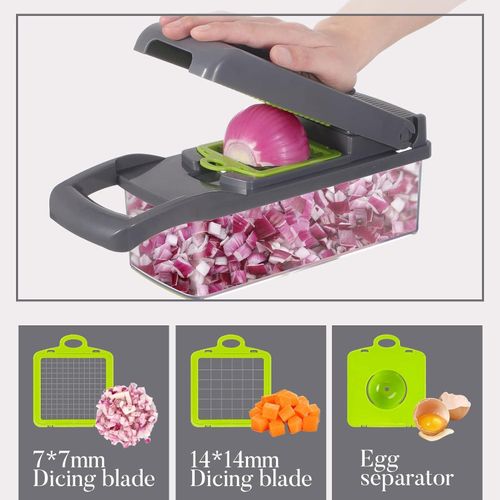 Vegetable Chopper Slicer  with Spice Chopper Set 7 Blades Veggie Dicer Onion Fruit Cutter