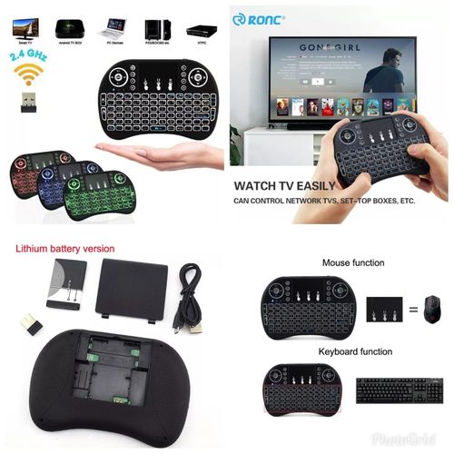 Hot Selling Wireless Bluetooth Keyboard/mouse Pad, Wireless Mini Keyboard Remote Control Touchpad Mouse Combo Controller With RGB Backlit For Android TV Box Smart TV With OS+USB PC Computer Laptop Win