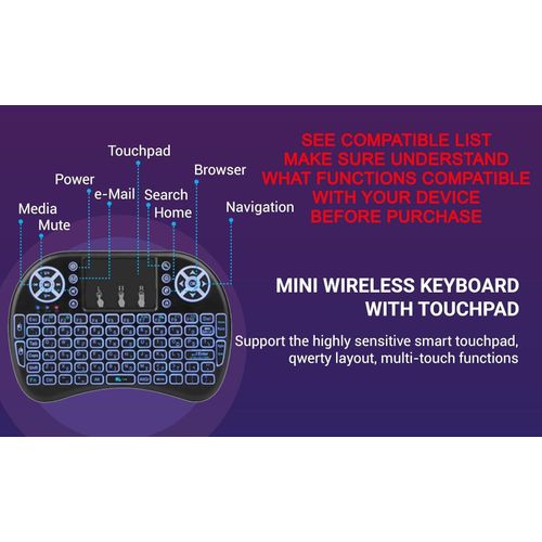 Hot Selling Wireless Bluetooth Keyboard/mouse Pad, Wireless Mini Keyboard Remote Control Touchpad Mouse Combo Controller With RGB Backlit For Android TV Box Smart TV With OS+USB PC Computer Laptop Win