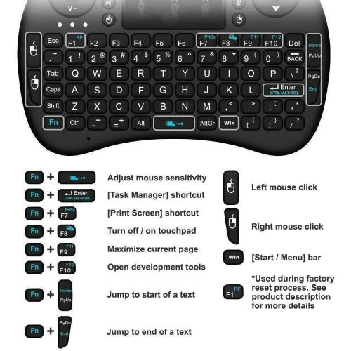Hot Selling Wireless Bluetooth Keyboard/mouse Pad, Wireless Mini Keyboard Remote Control Touchpad Mouse Combo Controller With RGB Backlit For Android TV Box Smart TV With OS+USB PC Computer Laptop Win