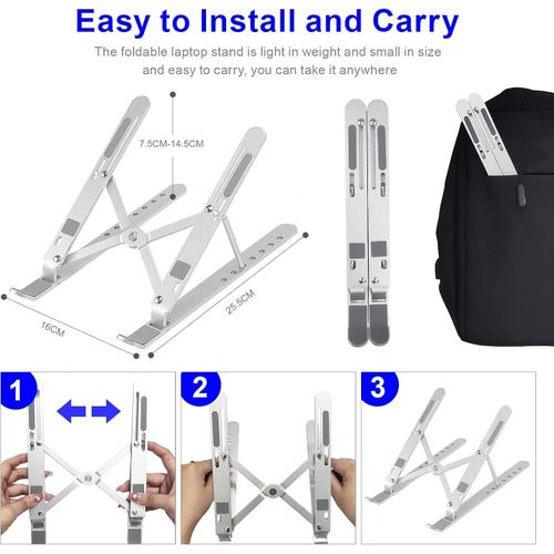 Hot Selling Laptop/tablet Stand Adjustable Ergonomic Portable Aluminum Holder, Anti Slip Laptop Riser Compatible With 9-15.6 Inch Laptops