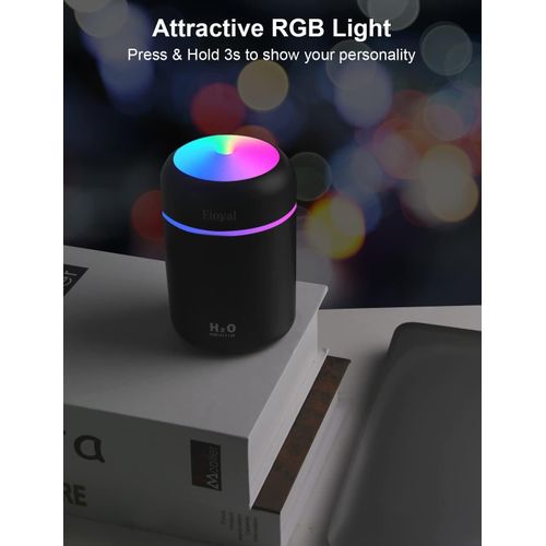 Hot Selling Colorful Cool Mini Humidifiers With LED Night Light, USB 300ml Mist Humidifiers For Car Office Room Bedroom, Portable Diffuser For Essential Oils, PACK OF 1, MULTICOLOR