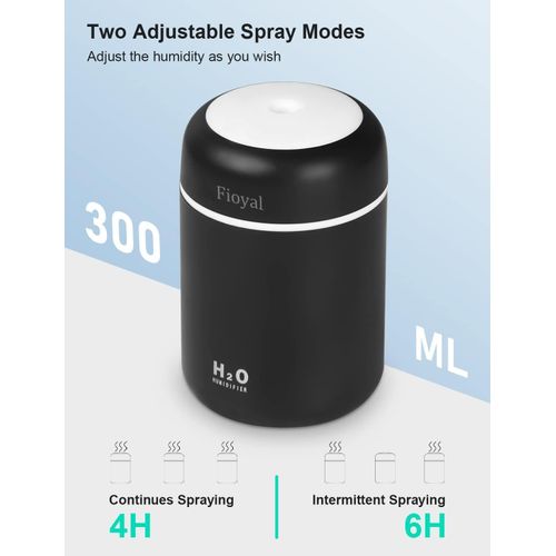 Hot Selling Colorful Cool Mini Humidifiers With LED Night Light, USB 300ml Mist Humidifiers For Car Office Room Bedroom, Portable Diffuser For Essential Oils, PACK OF 1, MULTICOLOR