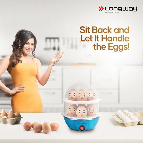 Rapid Egg Cooker - Egg Boiler for Hard Boiled and Poached Eggs - Safe Egg Poacher with Auto Shut Off - Egg Steamer - 2-Tier 14 Egg Capacity Tray, Multicolor
