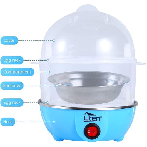 Rapid Egg Cooker - Egg Boiler for Hard Boiled and Poached Eggs - Safe Egg Poacher with Auto Shut Off - Egg Steamer - 2-Tier 14 Egg Capacity Tray, Multicolor