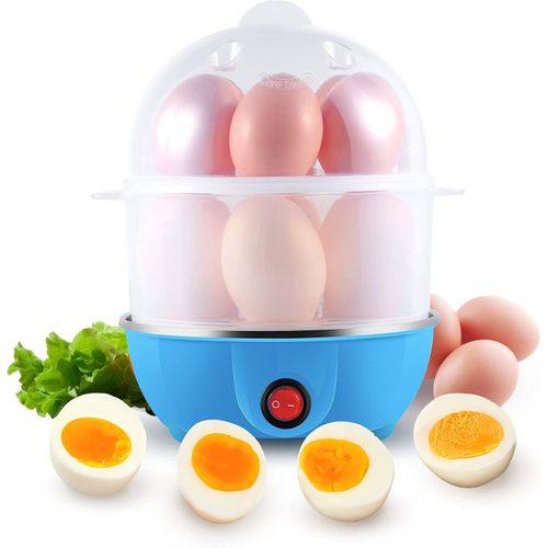 Rapid Egg Cooker - Egg Boiler for Hard Boiled and Poached Eggs - Safe Egg Poacher with Auto Shut Off - Egg Steamer - 2-Tier 14 Egg Capacity Tray, Multicolor