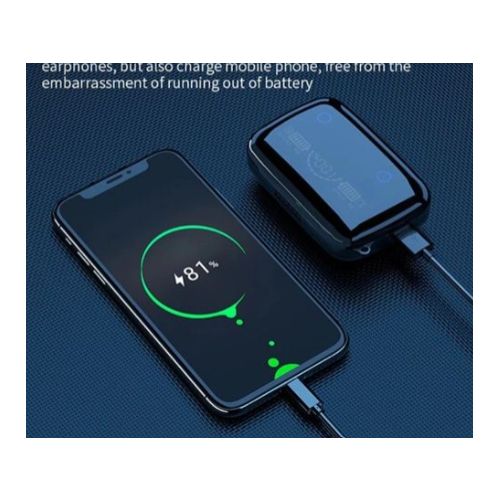 M10 Ear Buds Airpods M10 with Powerbank CASE Bluetooth 5.3 Headphones In Ear, Bluetooth Earphones with Built-in Microphone, Ear Buds, Bluetooth Earbuds with Mic, USB Charging Case, Dual Connect, Black
