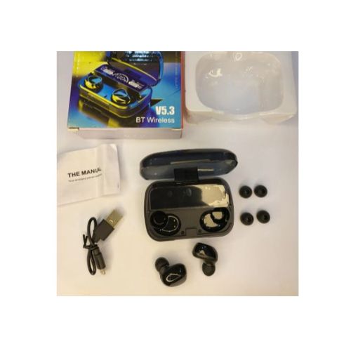 M10 Ear Buds Airpods M10 with Powerbank CASE Bluetooth 5.3 Headphones In Ear, Bluetooth Earphones with Built-in Microphone, Ear Buds, Bluetooth Earbuds with Mic, USB Charging Case, Dual Connect, Black
