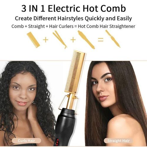 Portable Electric Hair Straightener Heating Hot Comb