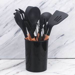 12pc Silicone Non-Stick Cooking Spoon Set With Holder