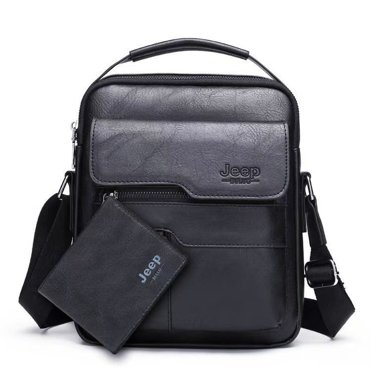 2pcs New men's shoulder bag,  wallet  crossbody bag, briefcase, casual bag, small backpack, business shoulder bag, wallet boyfriend gift