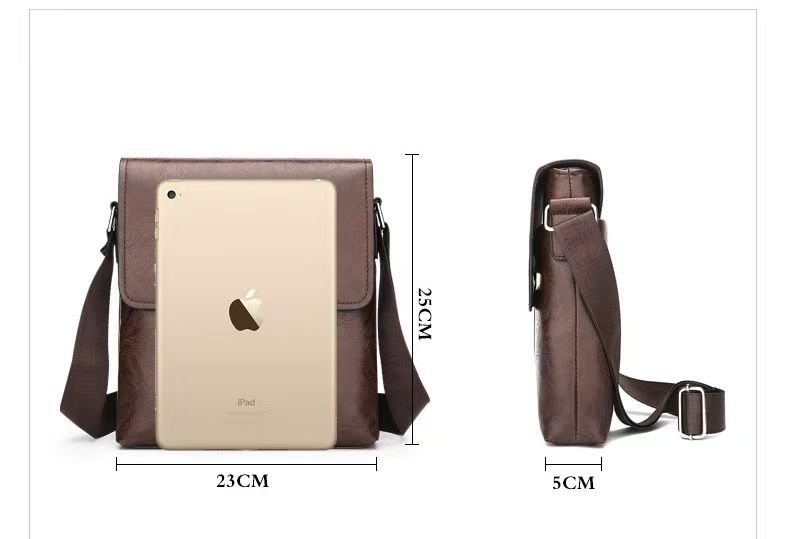 New men's casual crossbody bag, large capacity solid color versatile handbag, briefcase, lightweight commuting shoulder bag
