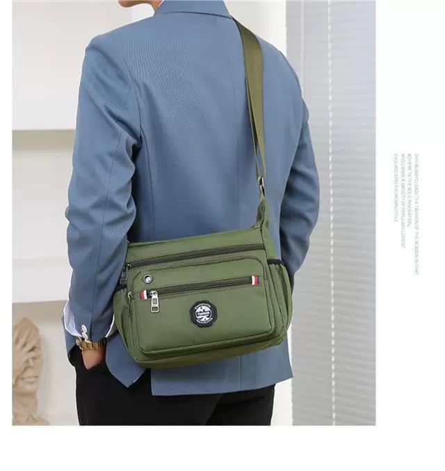 New large capacity men's shoulder bag with multiple pockets, crossbody bag, men's business casual backpack, tool bag, student backpack