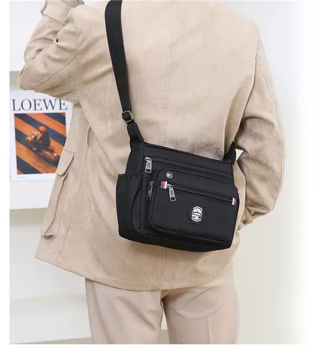 New large capacity men's shoulder bag with multiple pockets, crossbody bag, men's business casual backpack, tool bag, student backpack