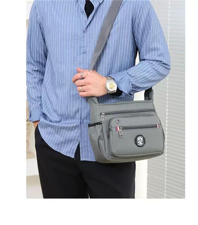 New large capacity men's shoulder bag with multiple pockets, crossbody bag, men's business casual backpack, tool bag, student backpack