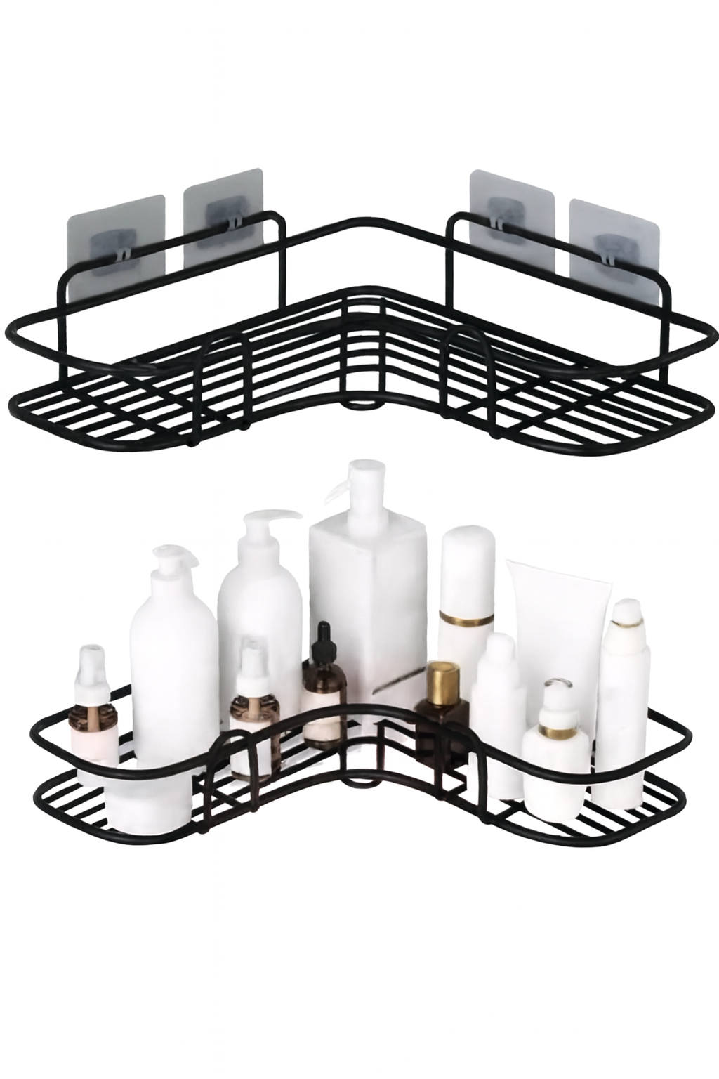 Offer!! Corner shower rack shelf bathroom storage organiser basket tidy shelf black black medium