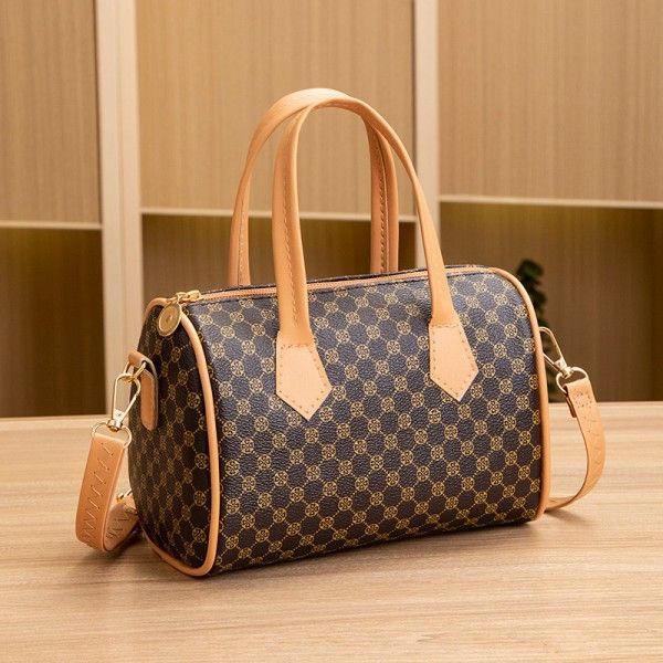 Ladies Exquisite Work Zipper Switch Retro Color Print Hand Pillow Shoulder Straddle Bag Shoulder Bags