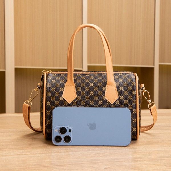 Ladies Exquisite Work Zipper Switch Retro Color Print Hand Pillow Shoulder Straddle Bag Shoulder Bags