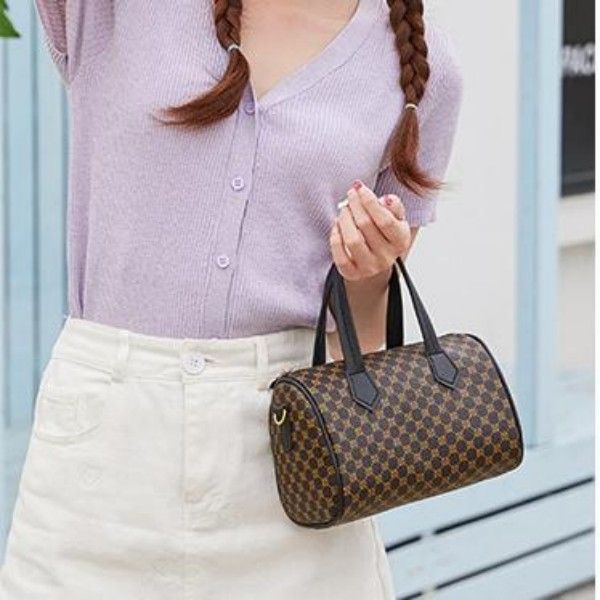 Ladies Exquisite Work Zipper Switch Retro Color Print Hand Pillow Shoulder Straddle Bag Shoulder Bags