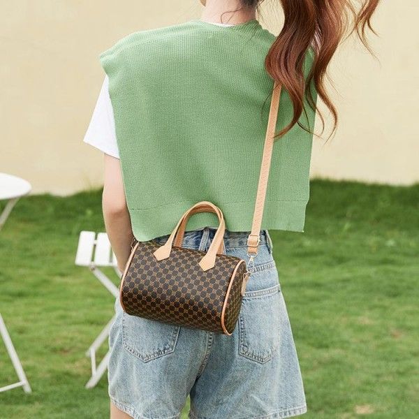 Ladies Exquisite Work Zipper Switch Retro Color Print Hand Pillow Shoulder Straddle Bag Shoulder Bags