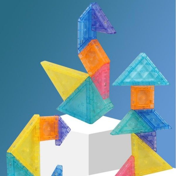 Children's Magnetic Tangram Baby Cognitive Early Education Puzzle Three-Dimensional Jigsaw Block Toy Stacking Blocks