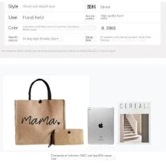Fashion Printed Eco-Friendly Shopping Bag With Heavy Commuter Linen Tote  Tote Bags
