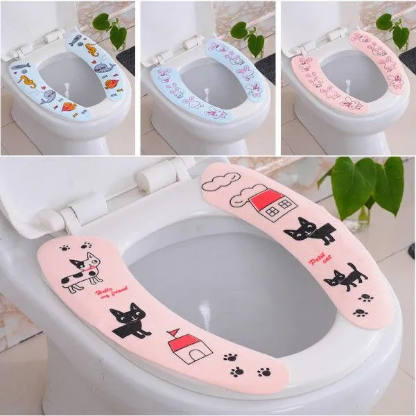 A Thin, Washable Toilet Seat Cushion With Adhesive Type For Household Bathrooms