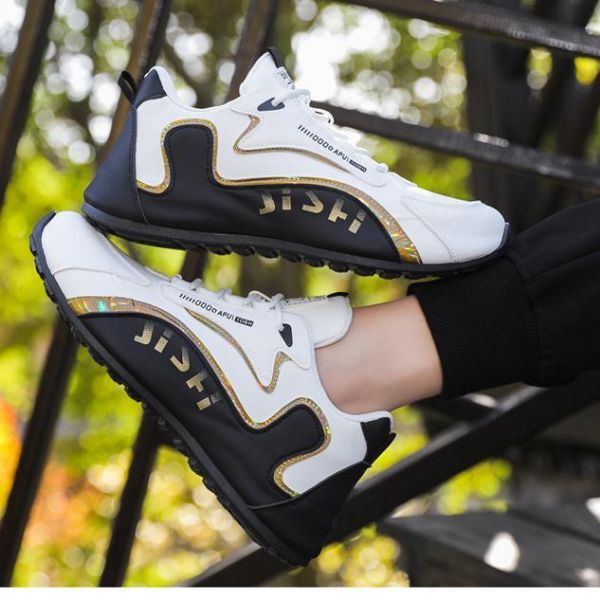 Men's Front Lace-Up Comfortable Leather Top High Quality Breathable Athleisure Shoes Sneakers