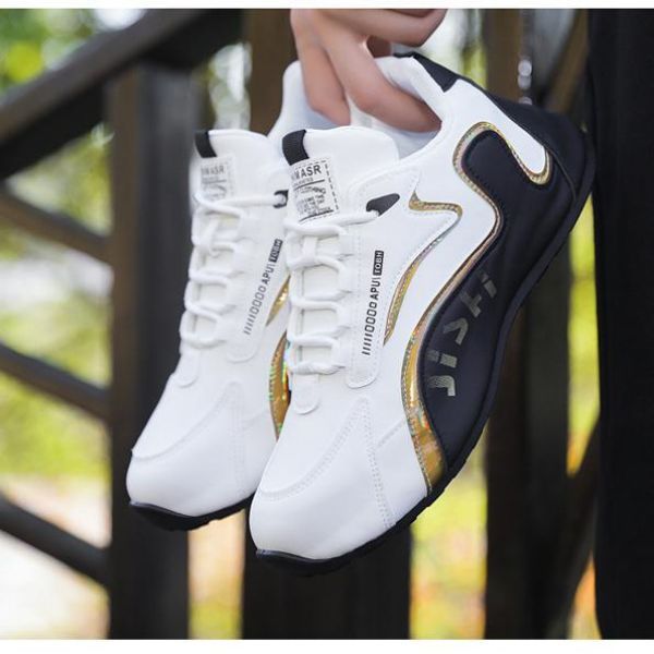 Men's Front Lace-Up Comfortable Leather Top High Quality Breathable Athleisure Shoes Sneakers
