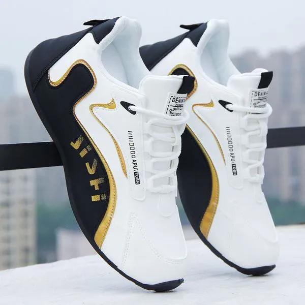 Men's Front Lace-Up Comfortable Leather Top High Quality Breathable Athleisure Shoes Sneakers
