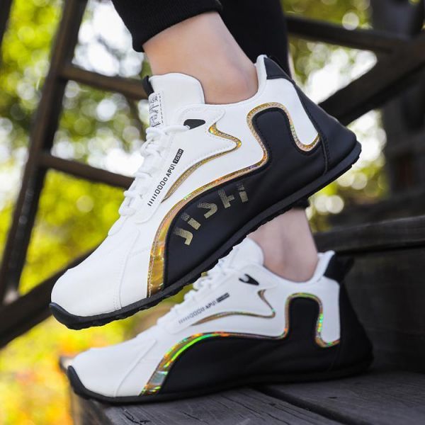 Men's Front Lace-Up Comfortable Leather Top High Quality Breathable Athleisure Shoes Sneakers