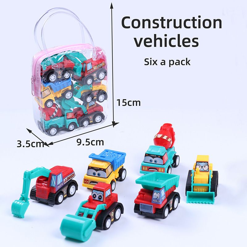 Car Set Children's Construction Car Model 1 Pack Of 6 Fire Engine Toys Gift