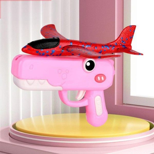 Children's Ejection Ha Flying Toys nd-Thrown Foam Aircraft Glider Outdoor Interactive Toy Gun For Family