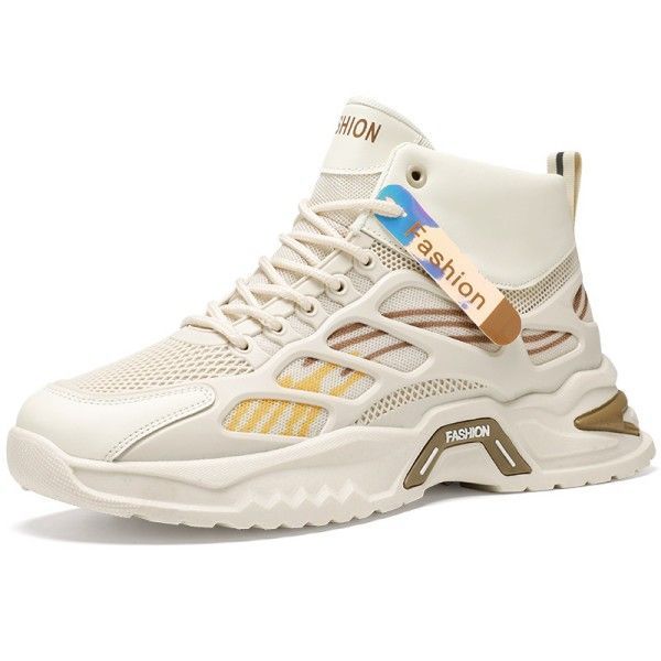 Breathable, Wear-Resistant, Anti-Slip, High-Top Thick-Soled Mesh Casual Sports Shoes Sneakers
