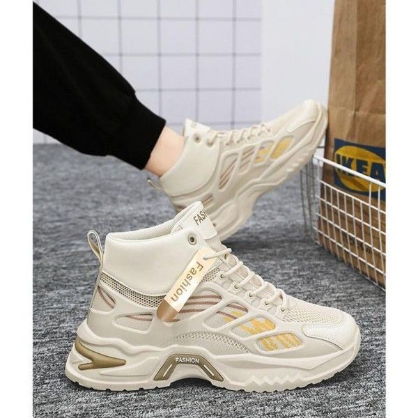 Breathable, Wear-Resistant, Anti-Slip, High-Top Thick-Soled Mesh Casual Sports Shoes Sneakers