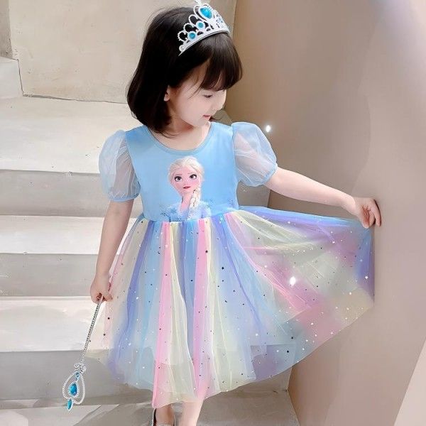Princess Elsa's Rainbow Dress For Girls A New Cotton Dress For Babies